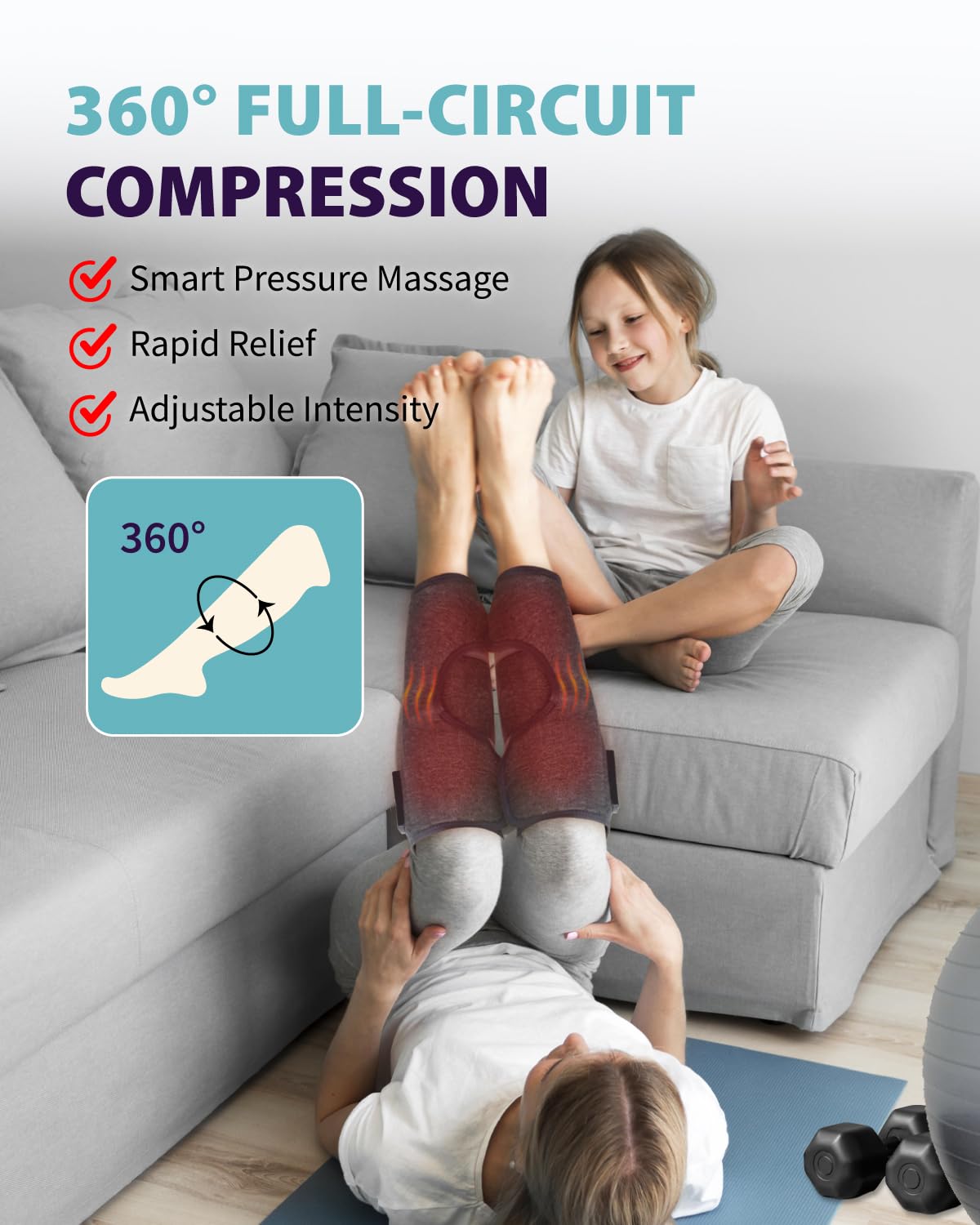 Massaggiatore per gambe – Massaggiatore portatile a compressione per polpaccio per piedi per papà e mamma, miglior regalo (set da due)