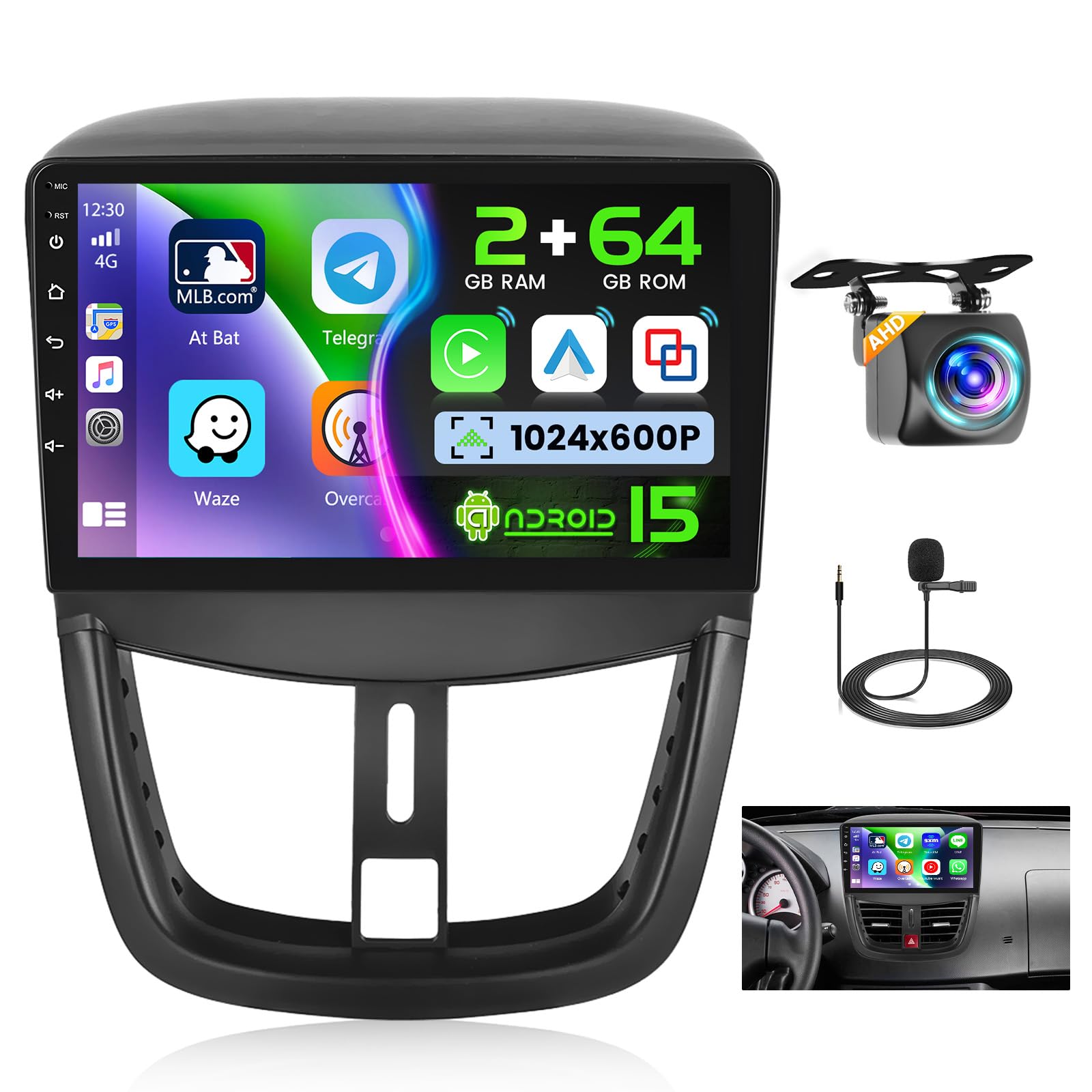 2+64G] Autoradio Android 13 Per Peugeot 207 2006-2015 Con Carplay Wireless E Android Auto Radio Touchscreen Da 9 Pollici Con Wifi Gps Mirror Link Dsp Fmrds Radio Swc Telecamera Posteriore Ahd 86993300