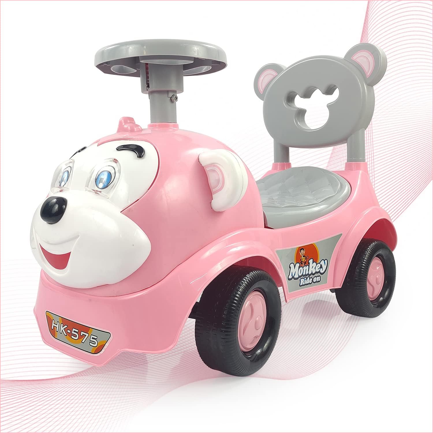 Evoshine Morty Baby Kids Ride On Toy with Music, Sound, Lights, Backrest and Comfortable Seat for Entertainment, Learning and Activity for 1-5 Year Old Boys and Girls (Pink) (B0CKZ7NX5M) Amazon Price History, Amazon Price Tracker