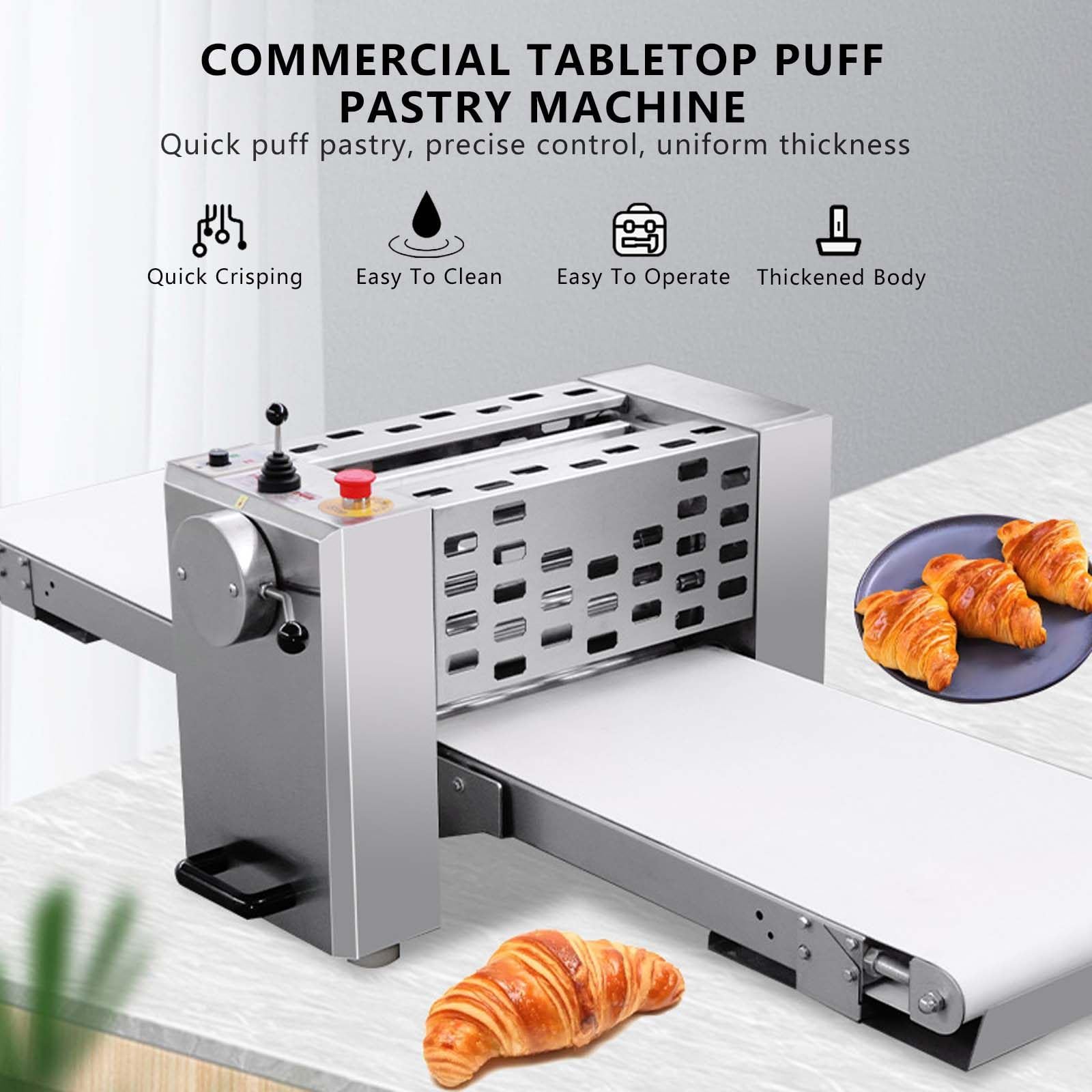 Sfogliatrice elettrica per impasti, pieghevole, reversibile, per cottura professionale, struttura in acciaio inox