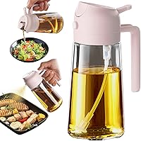 Vista 18 de TrendPlain - Pulverizador de aceite de oliva de vidrio de 16oz/470ml para cocinar – Botella dispensadora de aceite de oliva 2 en 1 para accesorios