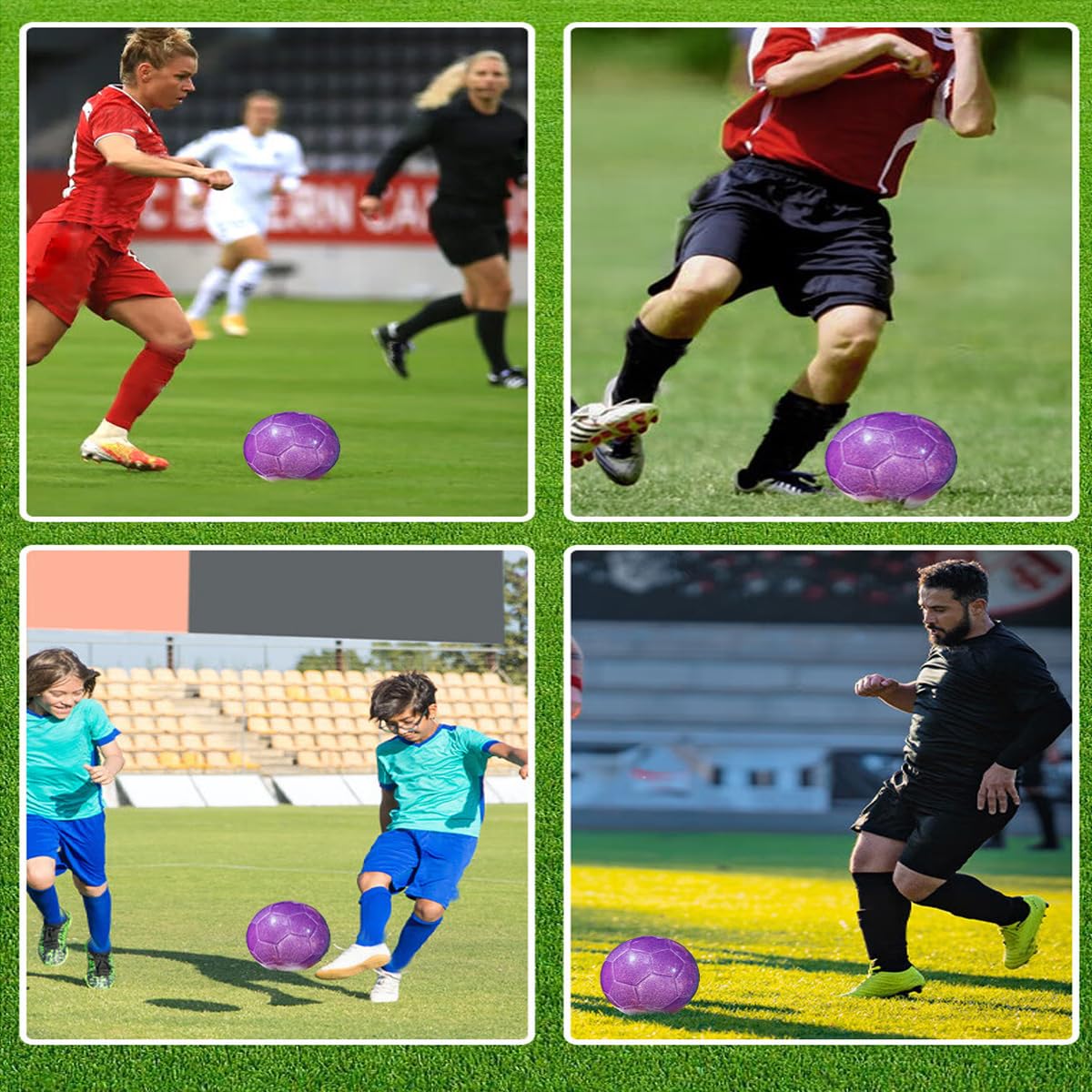 Balón de fútbol brillante, tamaño 3, 4, 5, entrenamiento de práctica, viene con bomba y aguja
