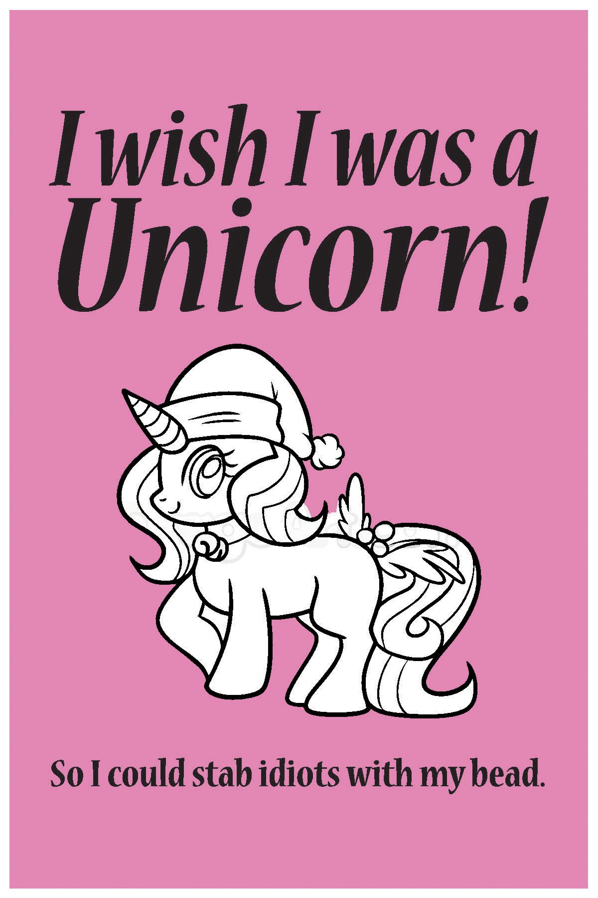 Inephos I Wish I Was Unicorn Quote Poster Art | Funny Posters For Room (12 x 18 inch)