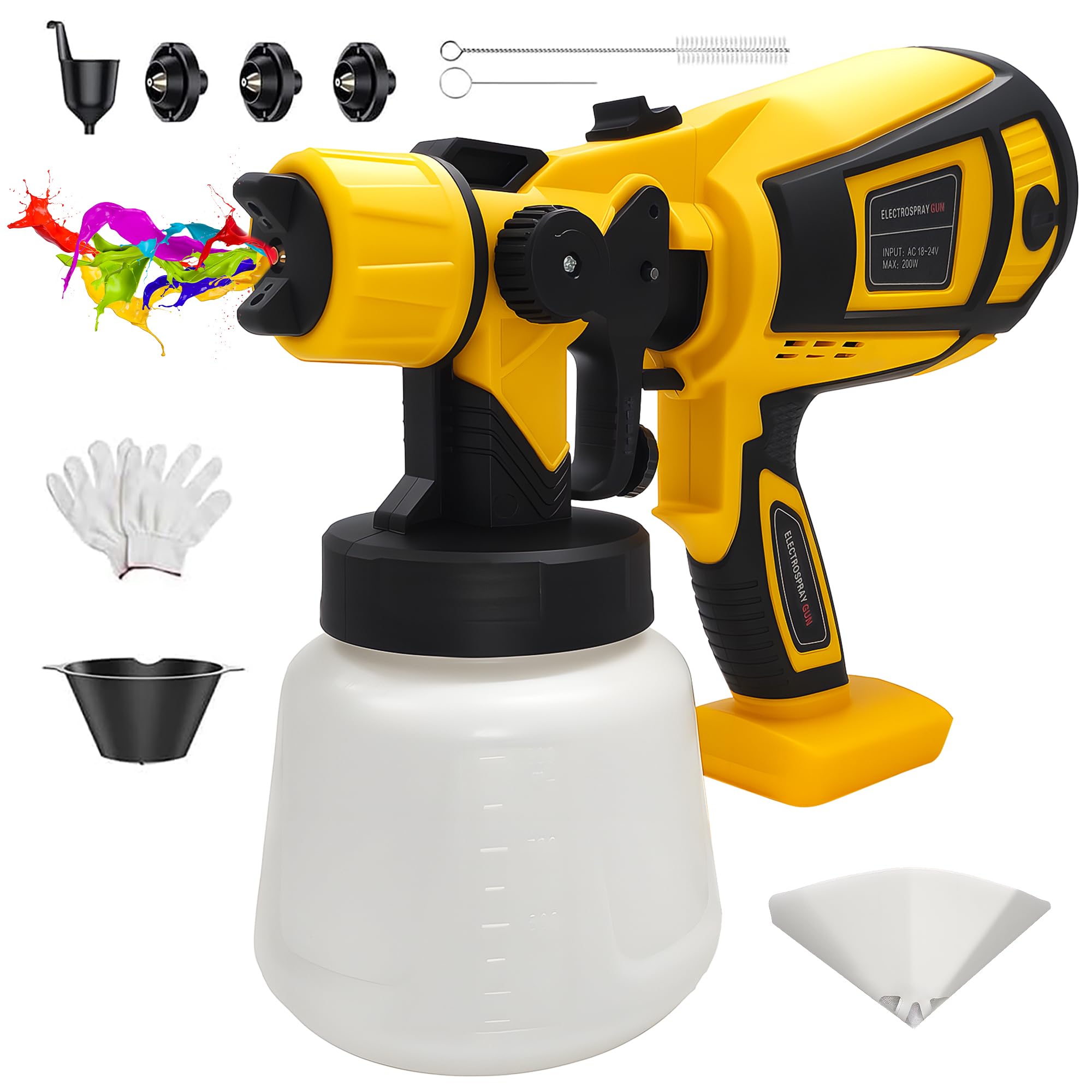 Fence Paint Sprayer Compatible with Dewalt 18V Battery