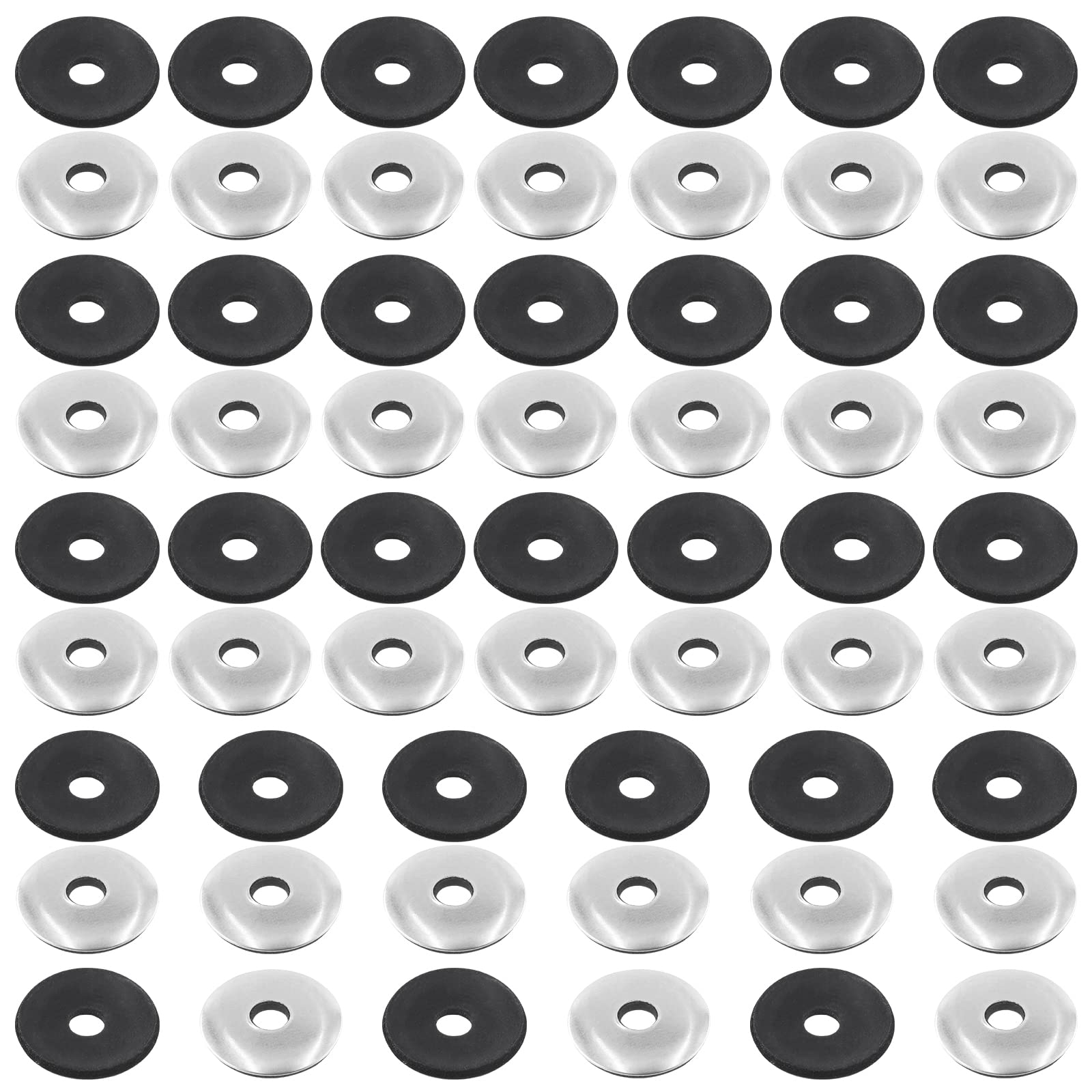 Swpeet 60Pcs #14 x 1 - M6.3 x25mm Stainless Steel Neoprene EPDM Bonded Sealing Washers Gasket Assortment Kit, Rubber Bonded Sealing Washers for Screws