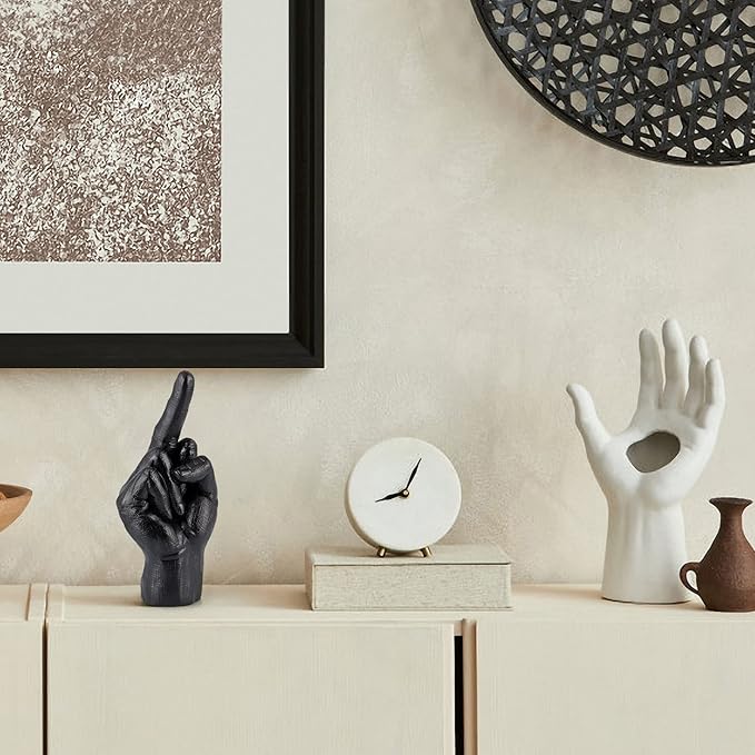 Estatua Decorativa Mano Gestual MOLIGOU Resina Negra miniatura 7