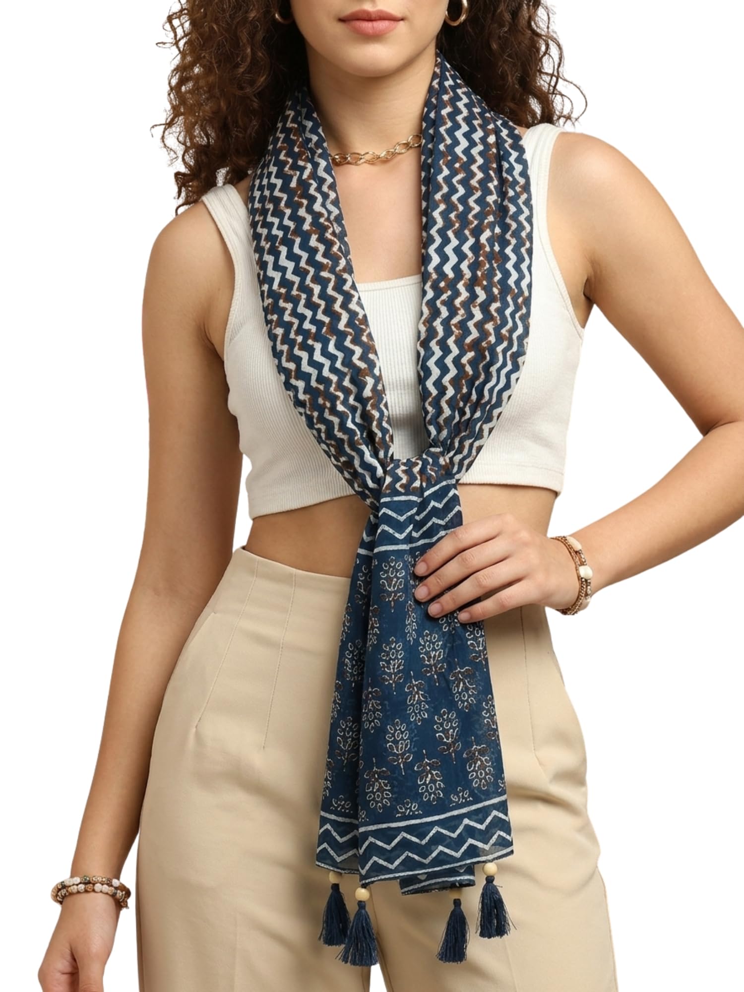 ke kanhaexports KE KANHA EXPORTS Scarf for Women Stylish|Premium Cotton Stole|Dual Color Boho Beach Wrap|Soft Travel Layer for Outings and Casual Wear|Multicolor|Easily fits 180 x 50cm|Pack of 1-picture-19
