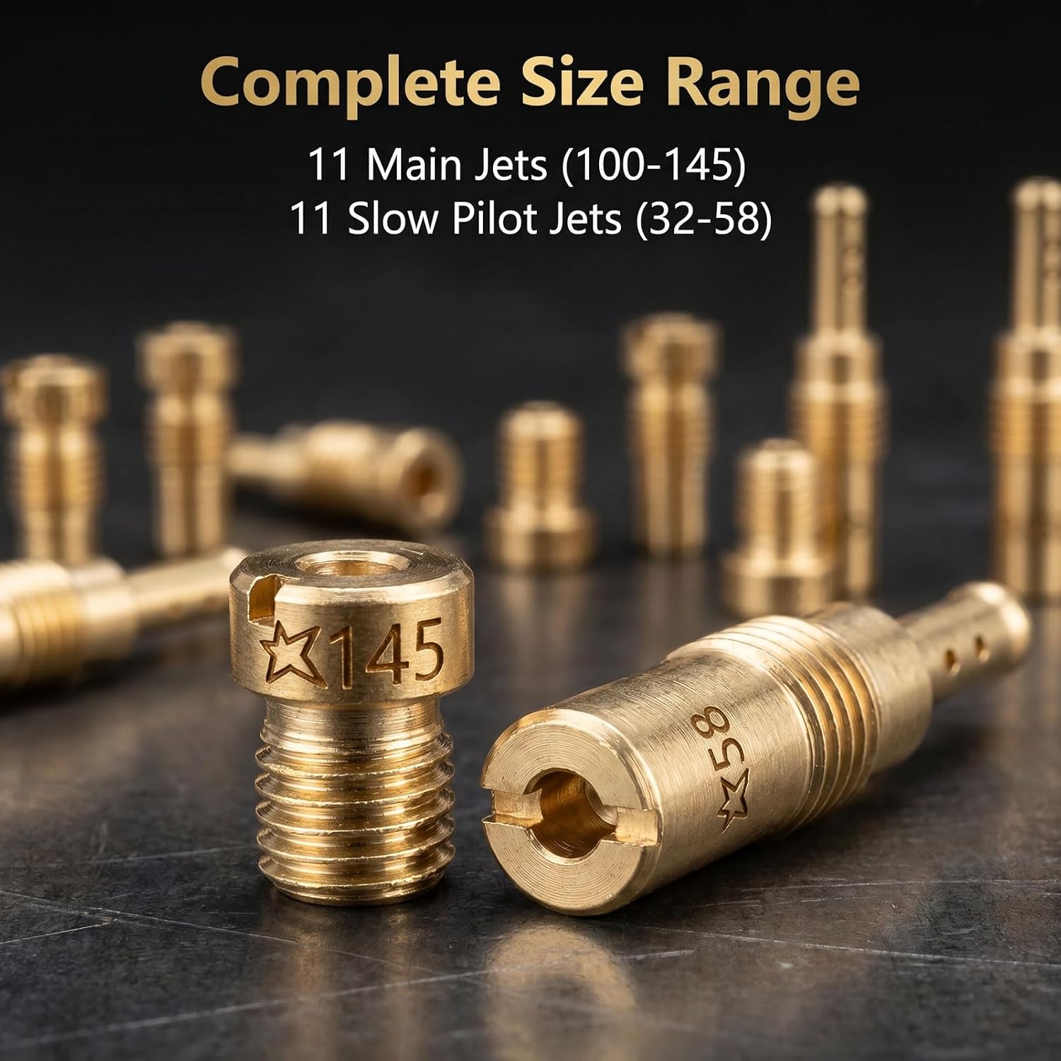 Carburetor Jet Kit compatible for Nibbi PWK Keihin Honda OKO Yamaha PWM CVK Type include 11 Pieces Carburetor Main Jet and 11 Pieces Slow Jet 22pcs