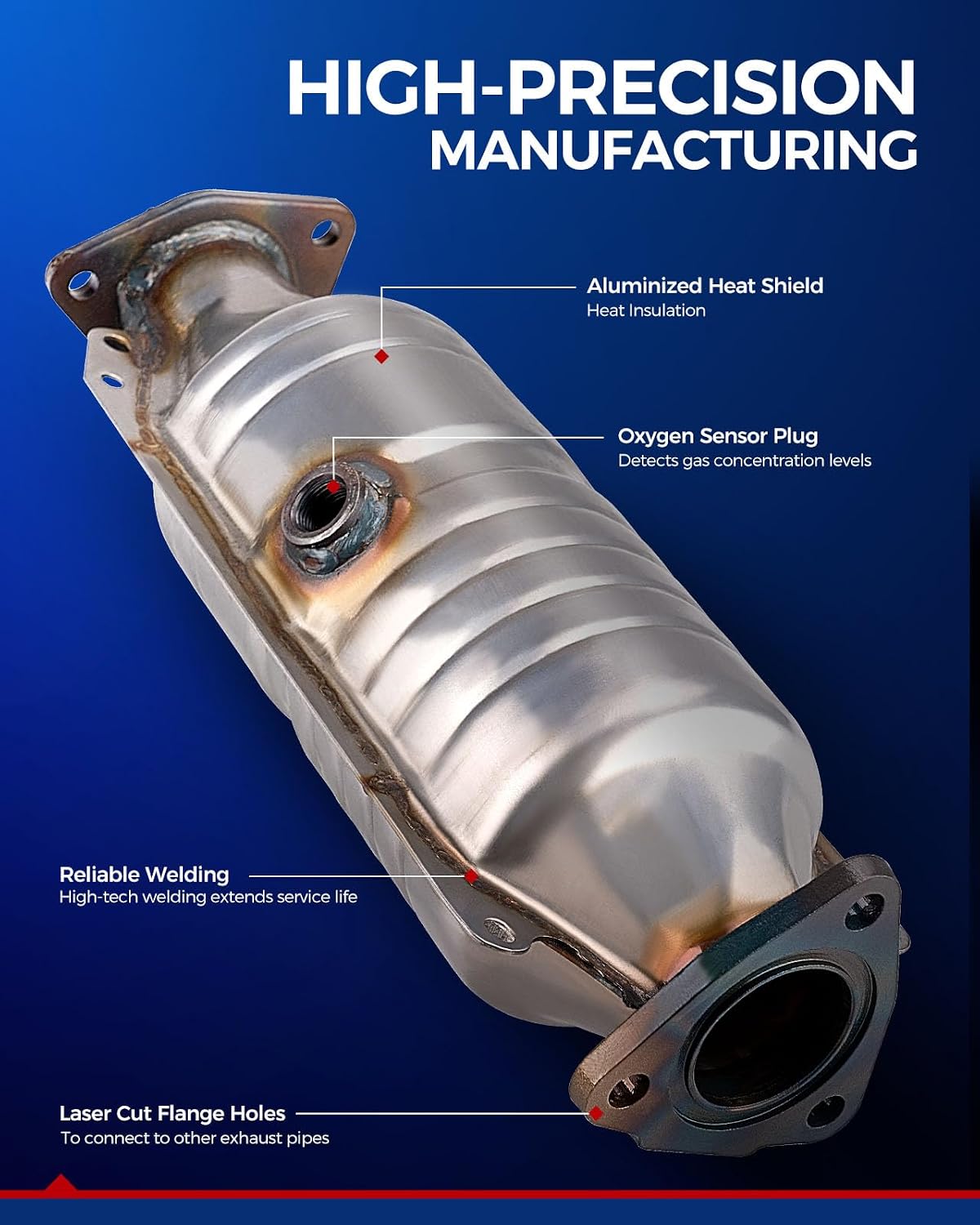 KAX Catalytic Converter Replacement for Honda Accord 1998 1999 2000 2001 2002 .2.3L 40234 Stainless Steel High Performance 1PC (EPA Compliant)