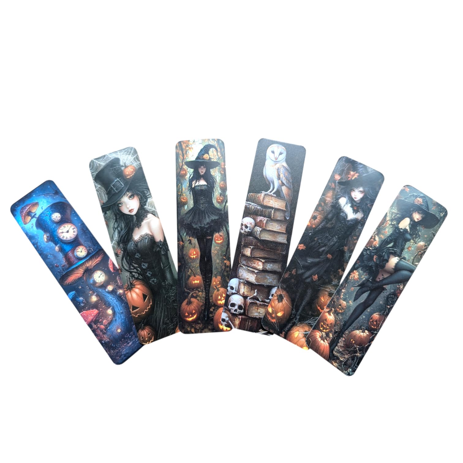 Gothic Vampire Bookmark Set – Double Sided Dark Fantasy Bookmarks with Vampires, Castles & Victorian Designs – Ideal Gifts for Gothic, Fantasy & Dark Academia Lovers (6pc Black Goth Witch Set 3) — image 1