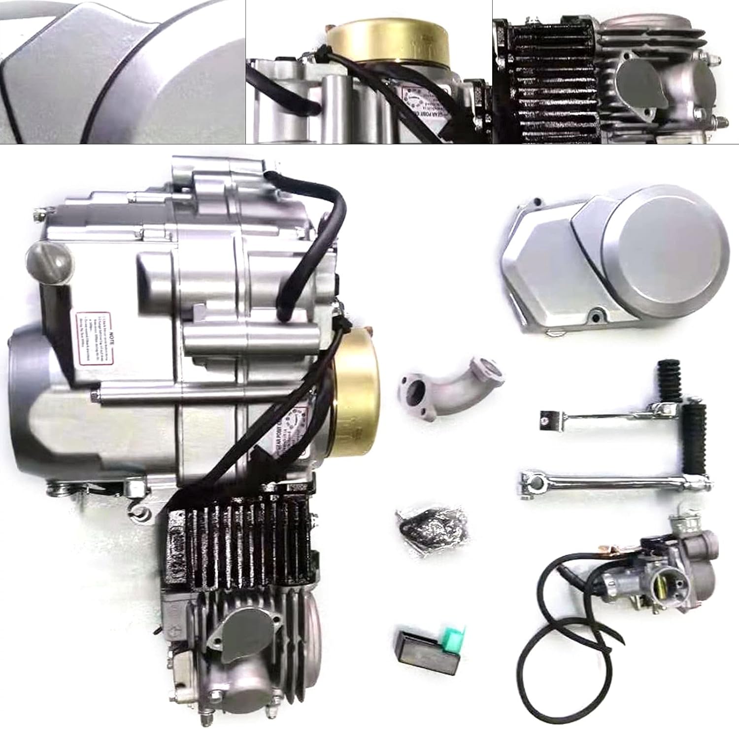 140cc 4 Stroke Racing Engine, 4 Speed Manual Clutch Engine Horizontal Motor with Gear Shift Lever, Single-Cylinder Motor for HONDA CRF50 CRF70 XR50 XR70 Pit Dirt Bike