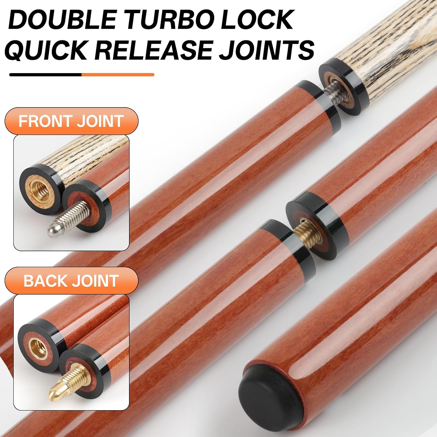 AKLOT Heavy Hitter Jump Break Cue- 21oz 23oz 25oz 28oz 3 Piece Pool Stick 14mm Bakelite Tip for Explosive Breaks and Effortless Jumps