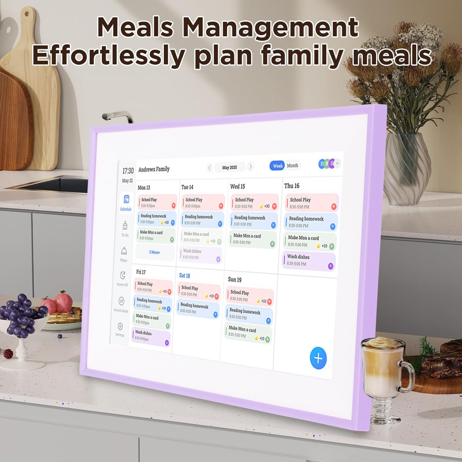 Generic Calendario Digitale Intelligente 15,6 Pollici, Grafico e Pianificatore di Faccenda Elettronica, Touchscreen LCD, per Casa e Ufficio, Ottimo per L'organizzazione del Calendario,