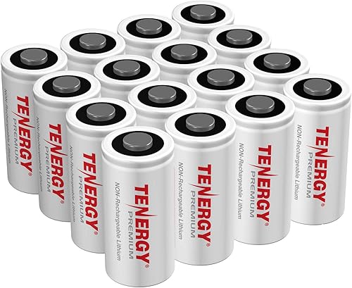 Tenergy Paquete de 16 baterías de litio CR123A de 3 V no recargables, batería principal de 1600 mAh para cámaras Arlo, baterías de litio