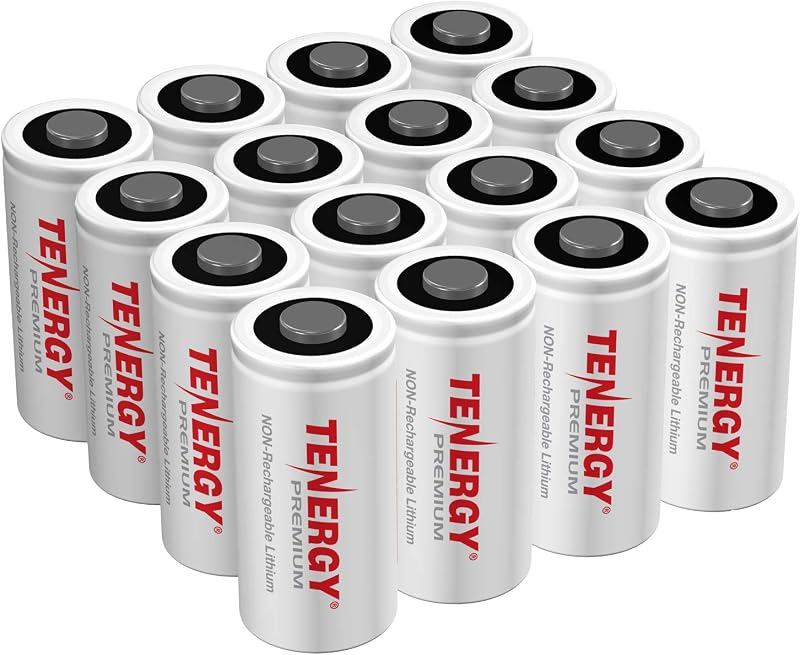 Tenergy Premium Paquete de 16 baterías de litio CR123A no recargables de 3 V, batería primaria de 1600 mAh para cámaras Arlo, baterías de litio fotográficas, cámaras de seguridad, sensores inteligentes y más