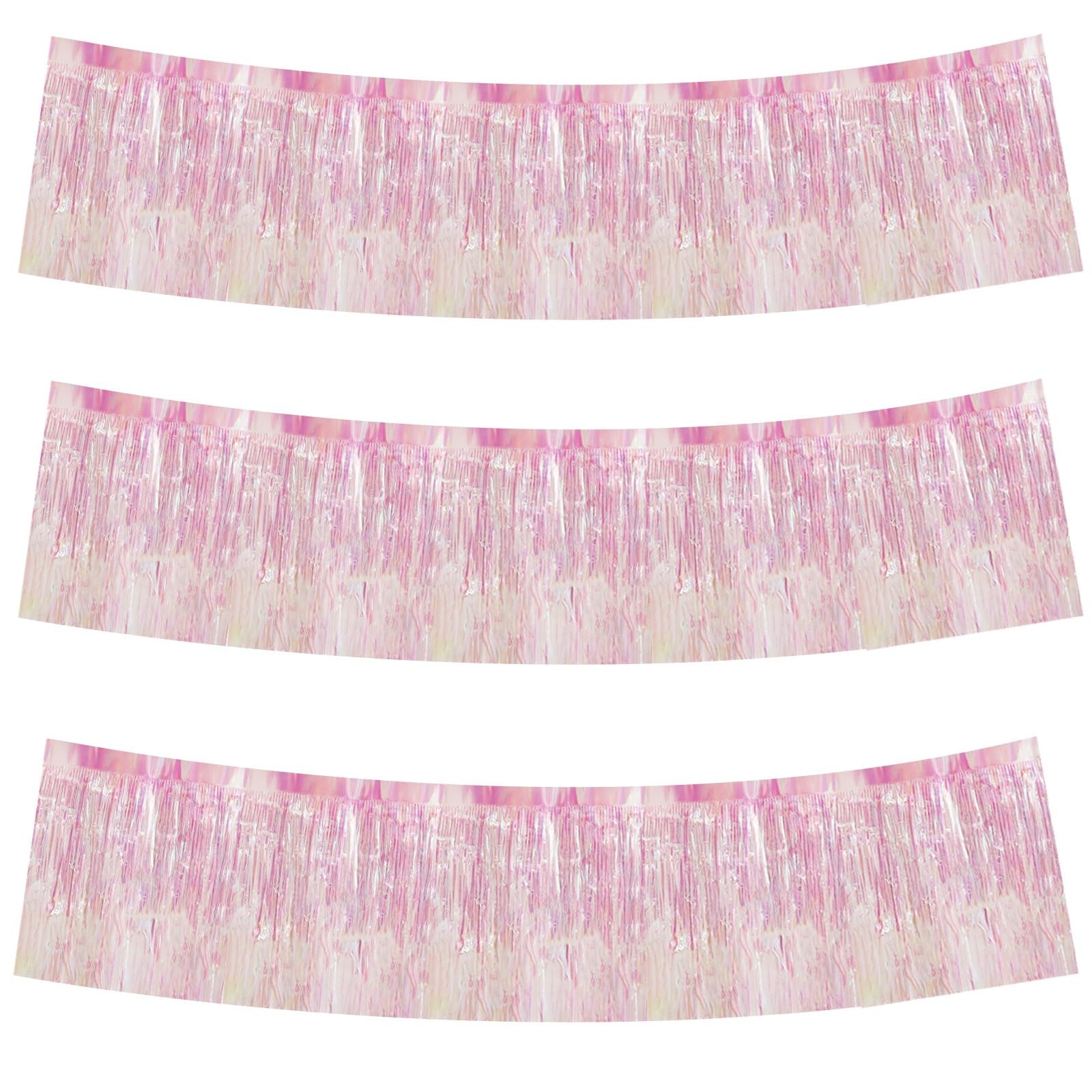 BEISHIDA Transparent Fringe Garland Banner 30ft Wall Tinsel Foil Streamers