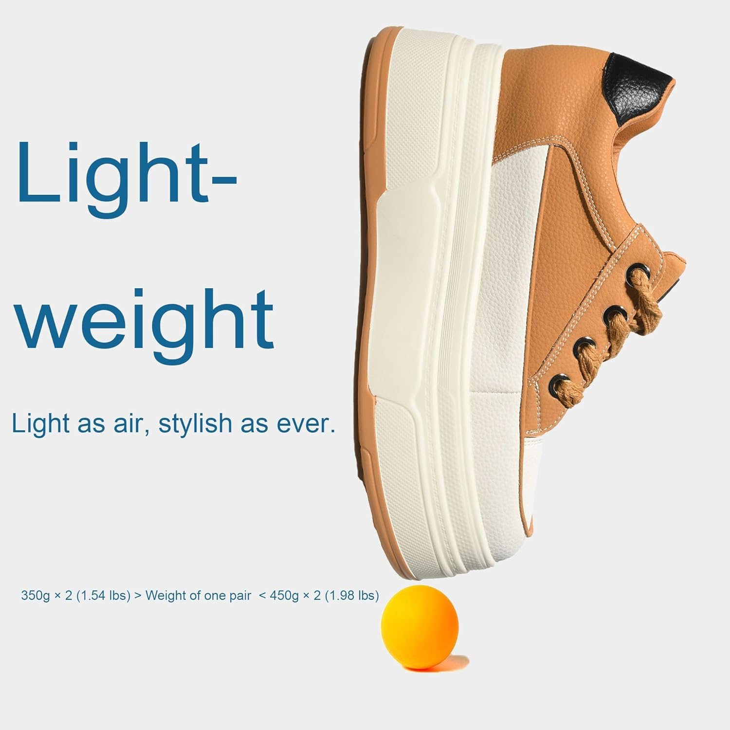 Platform Sneakers For Women - (3 inch-3.5 inch )6cm Heel & 3cm Inner Lift, Comfortable Cushioned Arch Support, Non-Slip Casual Walking Shoes, Microfiber Leather Platform Shoes White Black Red Yellow - Image 4