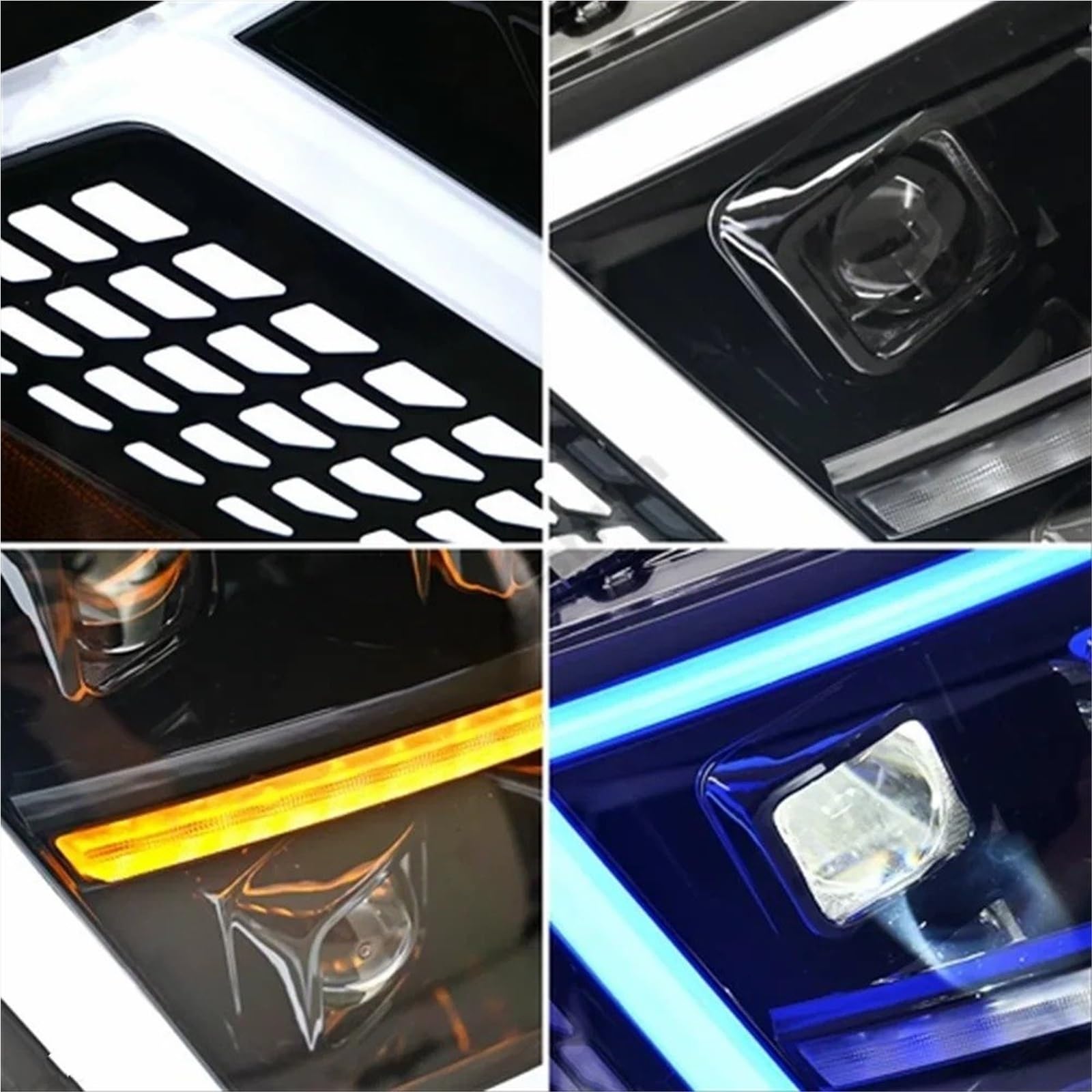 Faro Anteriore per Mitsubishi V98 Montero 2006-2021 Gruppo Ottico Anteriore Luce Diurna DRL Coppia sequenziale Faro Anteriore Gruppo Ottico per Auto