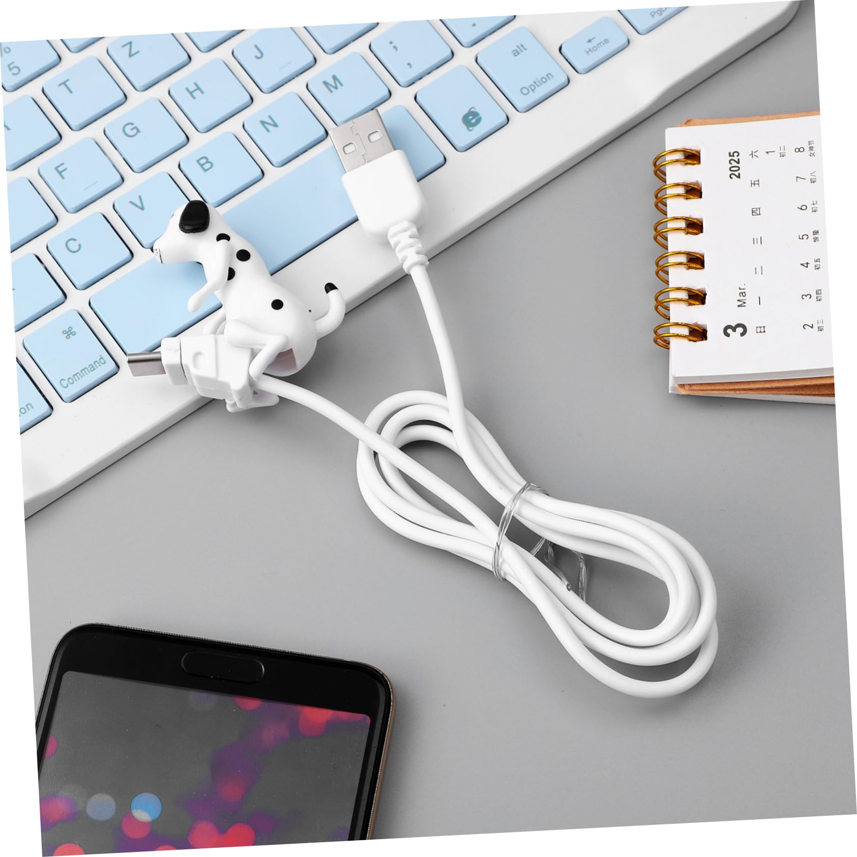 Gadpiparty 5piezas Cargador Type-c Divertido Diseño De Perro Movible Cable De Carga Rápida y Duradero Para Dispositivos Usb Accesorio Creativo y Práctico Para