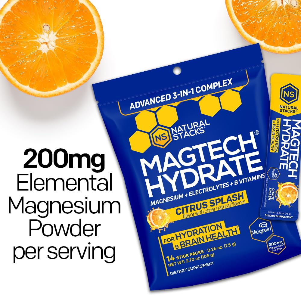 MagTech Magnesium Hydration Packets, Electrolyte Powder, 14 Servings — Amazon image 4