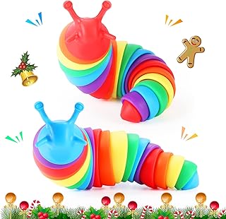 Fidget Slug, 2 Pack Sensory Slug Fidget Toys for Kids, Toddlers, Adults, Autism Sensory Toys for Autistic Children, Stress Relief Asmr Toys