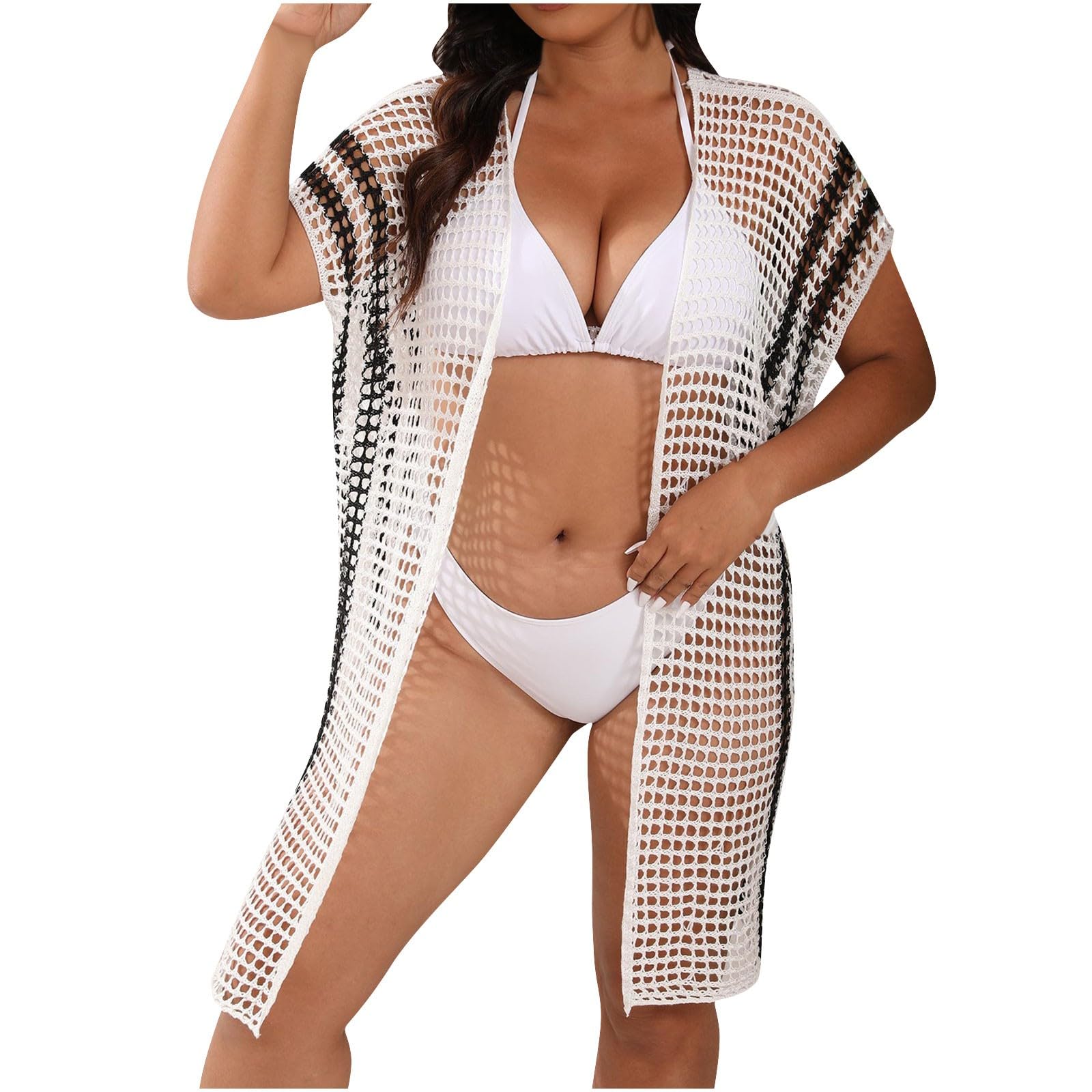 Summer Sexy Beach Cover Ups for Women 2025 Mesh Crochet Swimsuit Dress Lightweight Kimono Pool Cover Up