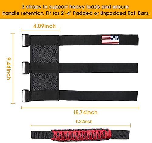 Miniatura 5 de Asas de agarre para Jeep Wrangler TJ JK JL CJ YJ 2 puertas 4 puertas 1945-2023 Jeep Gladiator JT UTV ATV Grip Handle Accesorios interiores (paquete