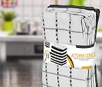 Utopia Towels Kitchen Towels, 12 Pack, 15 by 25 Inches, Dobby Weave, 100% Ring Spun Cotton, Super Soft and Absorbent Dish, Tea, and Bar Towels, Black