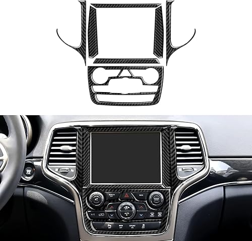 BRMYL Para Jeep Grand Cherokee 2011-2021 accesorios para salpicadero navegación GPS cubierta de CD calcomanías de fibra de carbono