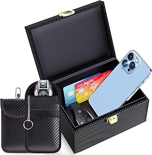 Sponsored You’re seeing this ad based on the product’s relevance to your search query.Learn more about this advertisement Car Key Faraday Box & Bags (Pack of 2), Keyless Go Protection for Mobile Phone, Signal Blocker for Credit Card and Car