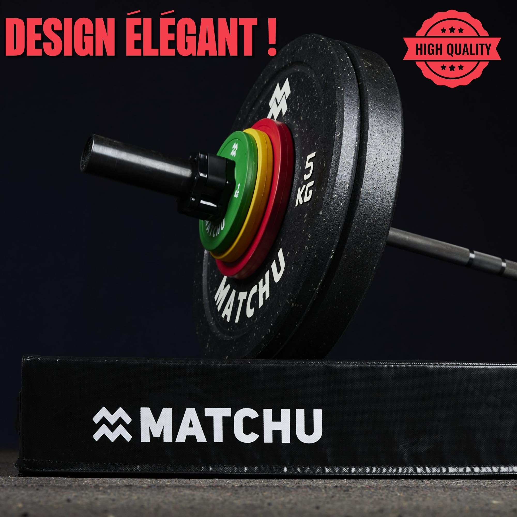 MATCHU - Drop Pads - Lot de 2 - Amortissement de haute qualité - Mousse durable - Housse en PVC résistante à l'usure - 75x57x15 CM - Noir