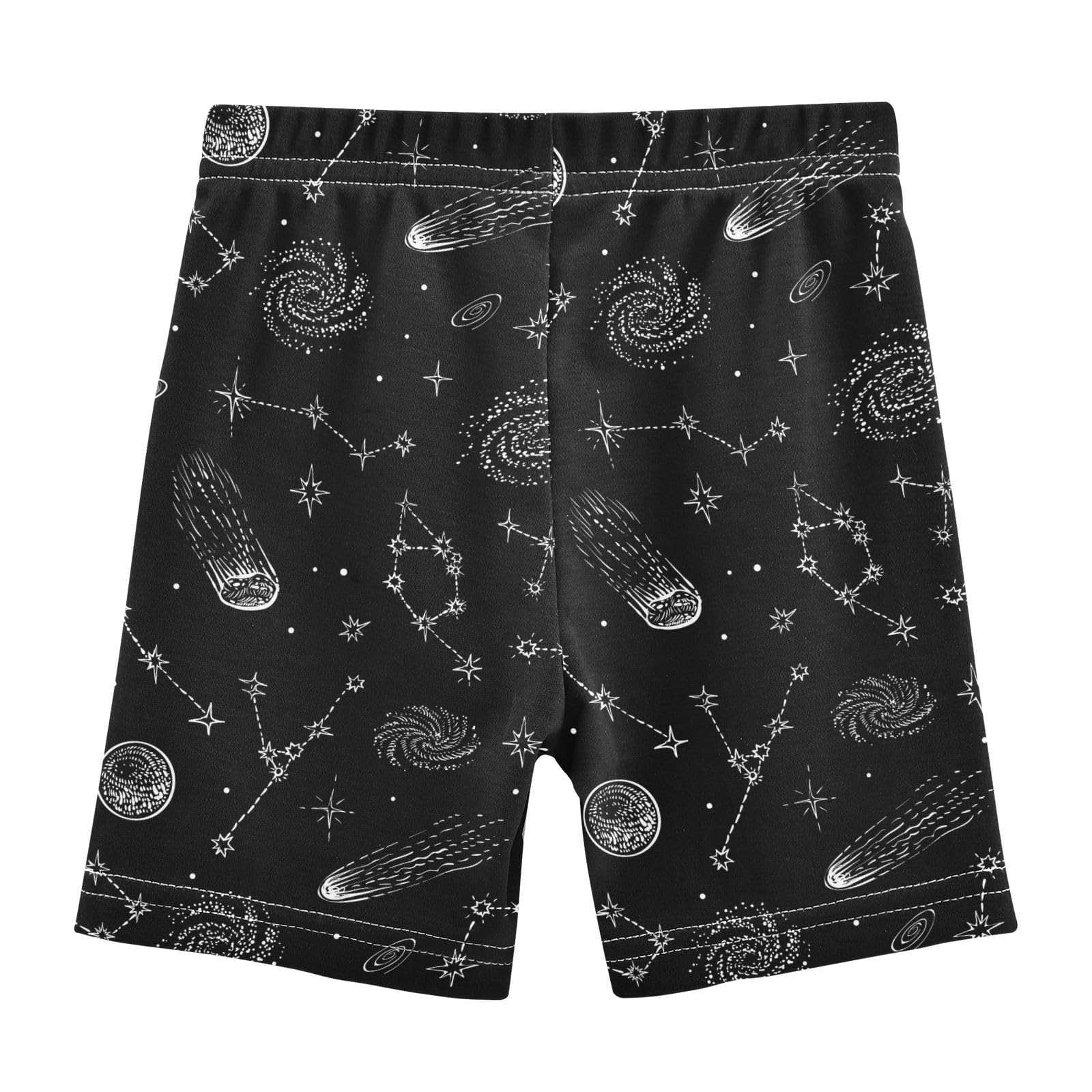 JHKKU Girls Space Planet Constellation Shorts Cotton Cartwheel Bike Kids Biker Under Dress Dance Short Girl Clothes 10Y