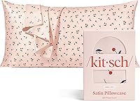 Vista 36 de Kitsch - Juego de 2 fundas de almohada de satén suave y refrescante, con cremallera, para cabello, piel y sueño de calidad, tamaño king de 19 x 36