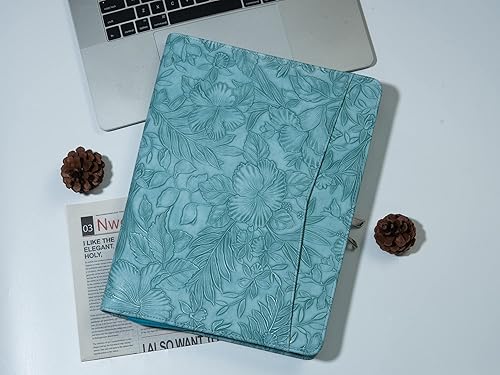 Miniatura 2 de Nombre grabado gratis, folio personalizado, cartera de piel sintética en relieve con cremallera, organizador de documentos profesional con soporte