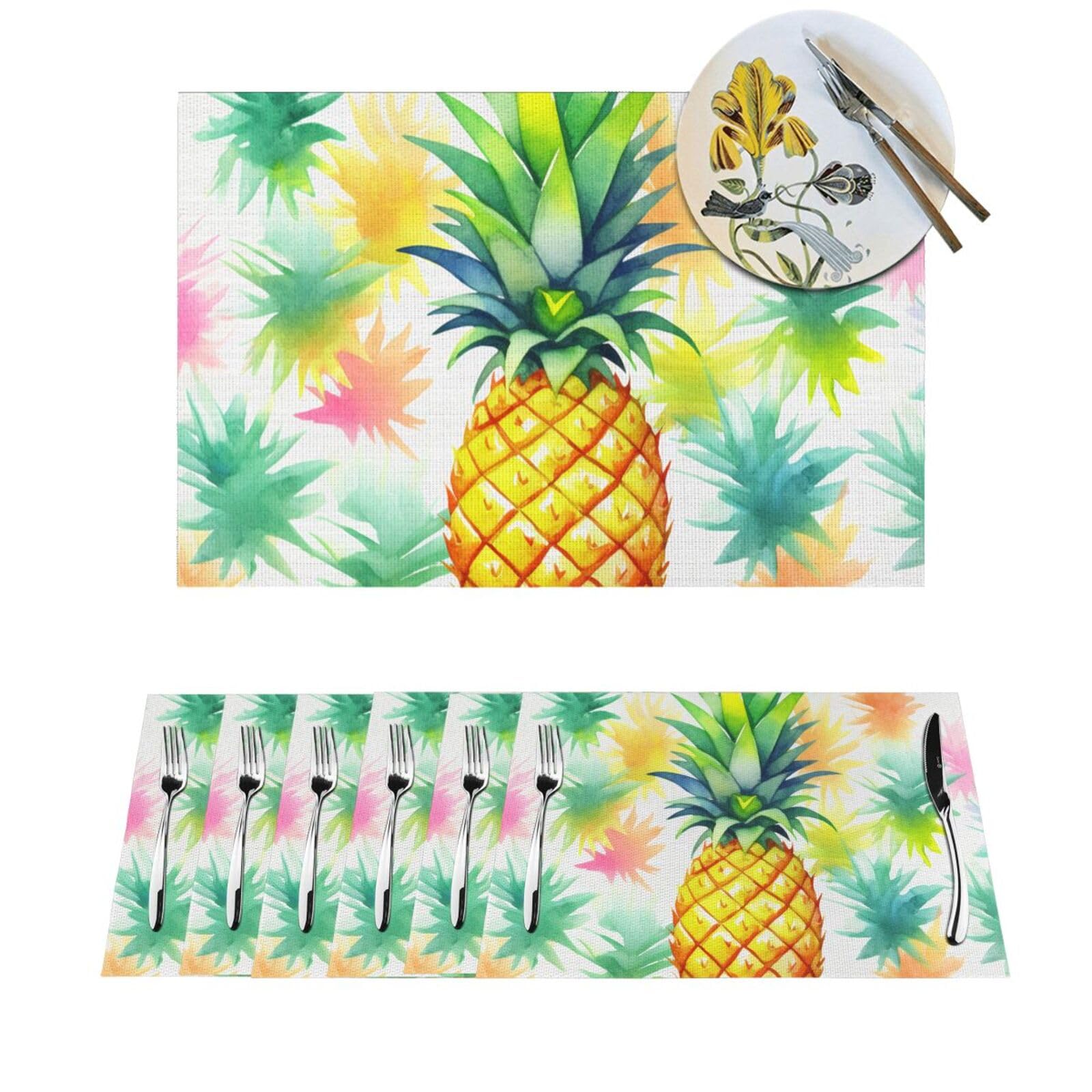 Sets de table en PVC tissé robustes et élégants motif imprimé aquarelle