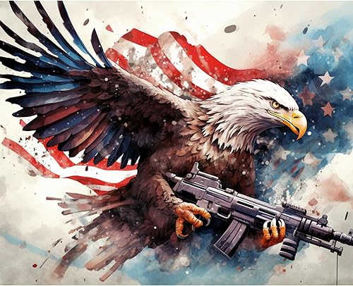 Tucocoo Fighting Eagle - Pintura por números para adultos principiantes y niños, pintura al óleo acrílica por Numbes Kits sobre lienzo, kit de