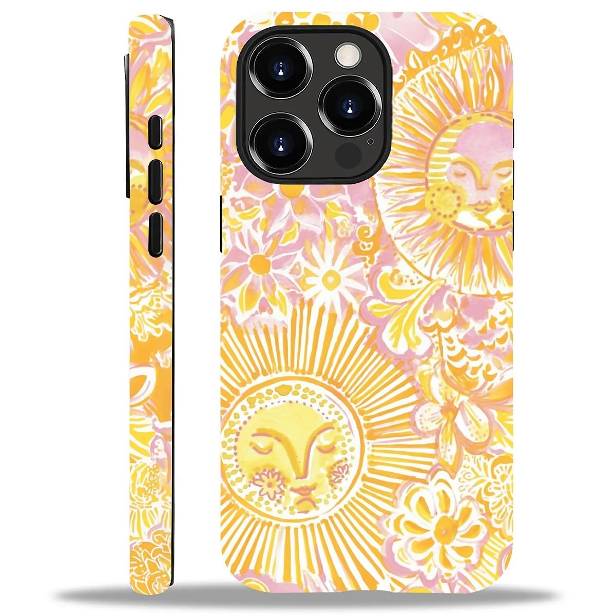 Toulas Case Compatible with iPhone 15 Pro Max,Scratch Resistant Hybrid Double Layer Hard Shell,Watercolor Sunflowers
