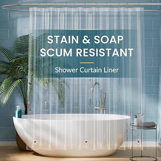 Titanker Clear PEVA Shower Curtain Liner 72x72 - Lightweight Waterproof with Magnets & Rustproof Grommets