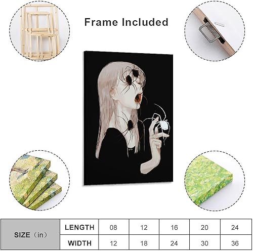 Miniatura 2 de Póster artístico de manga cómica Junji Ito (5) impresiones artísticas en lienzo para decoración de pared, decoración de habitación, decoración de