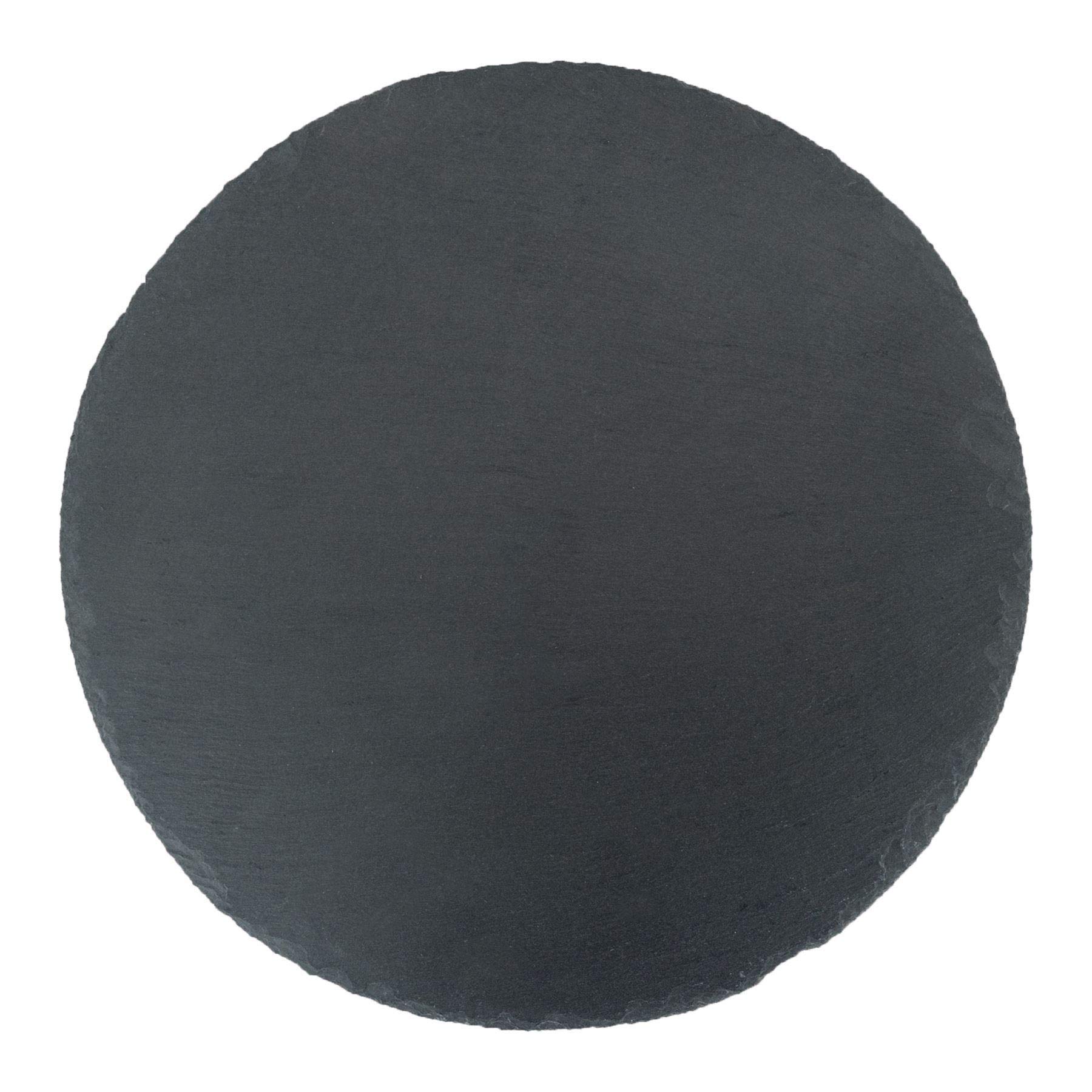 Argon Tableware Rond Sets de Table en Ardoise - 30cm - 12x Grand Naturel Noir Pierre À Manger Tableau Dîner Portion Conseil Plat Lieu Tapis Sets