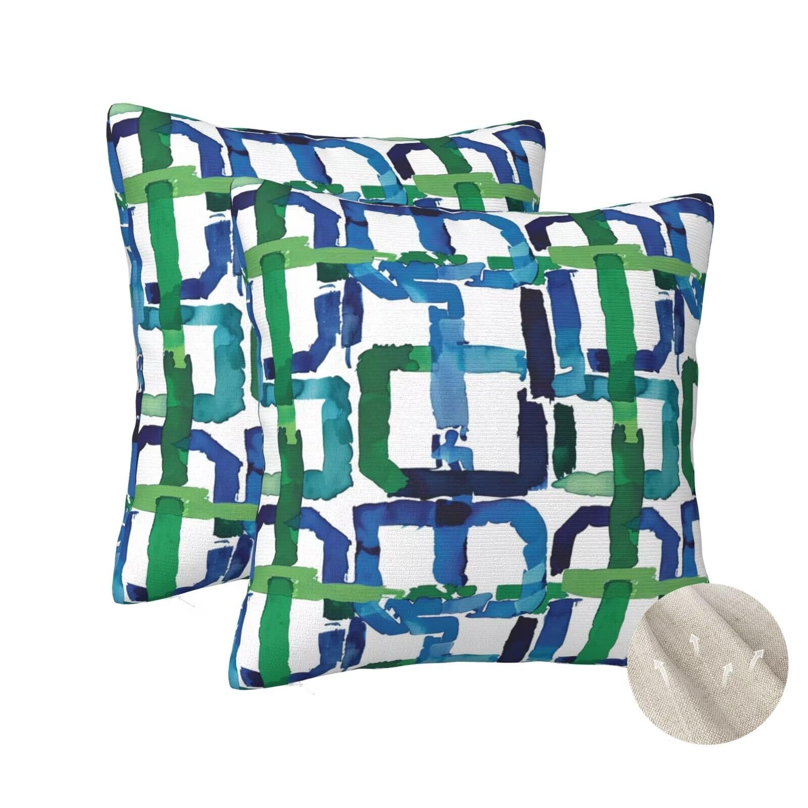 Housses de coussin vintage pour salon et chambre - Lot de 2 taies décoratives 60x60