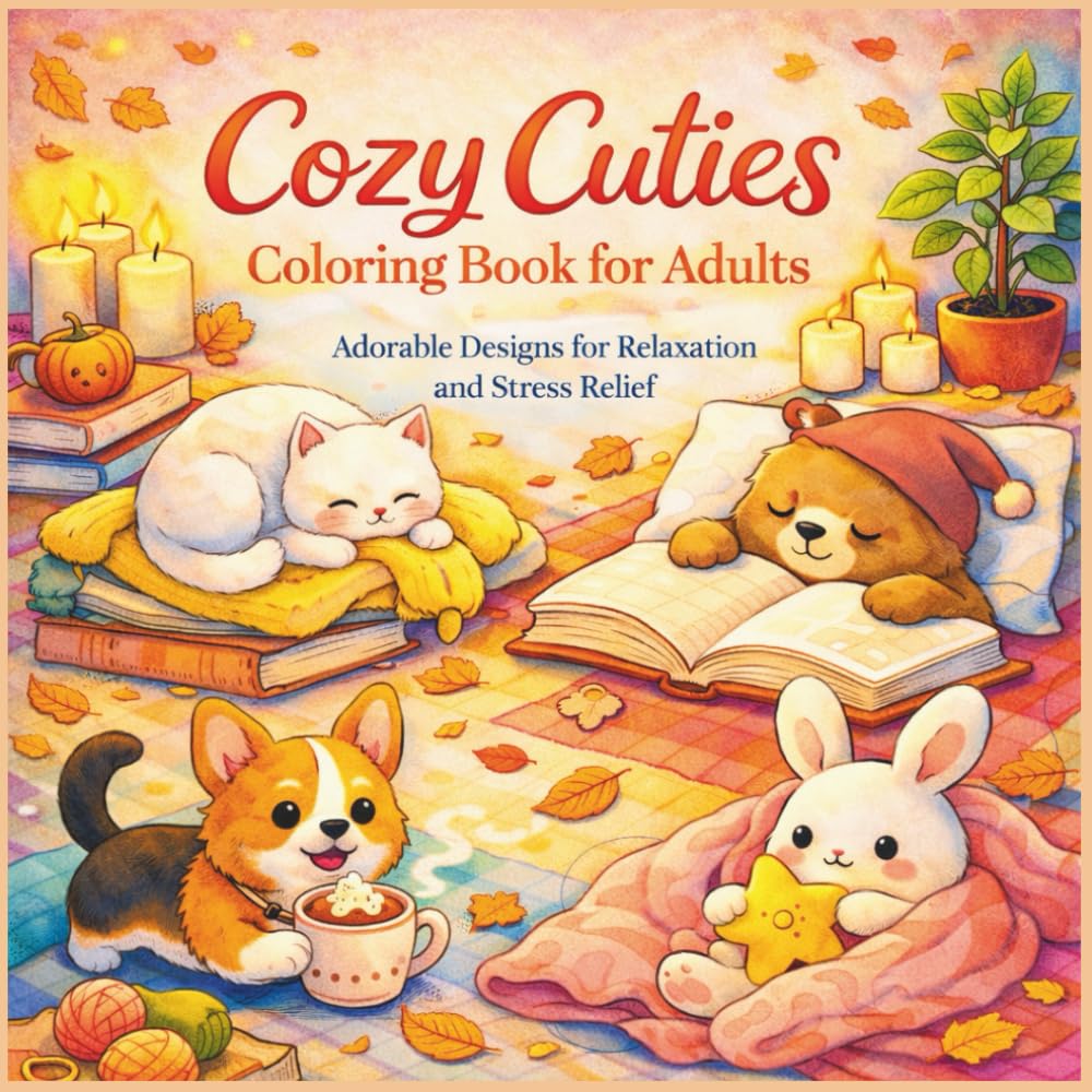 Cozy Cuties Coloring Book for Adults: Adorable Designs for Relaxation and Stress Relief