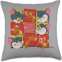Tom and Jerry Squares Throw Pillow