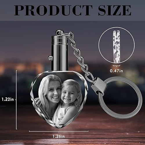 Miniatura 3 de YanNanKe Llavero de cristal personalizado con foto personalizada con grabado láser