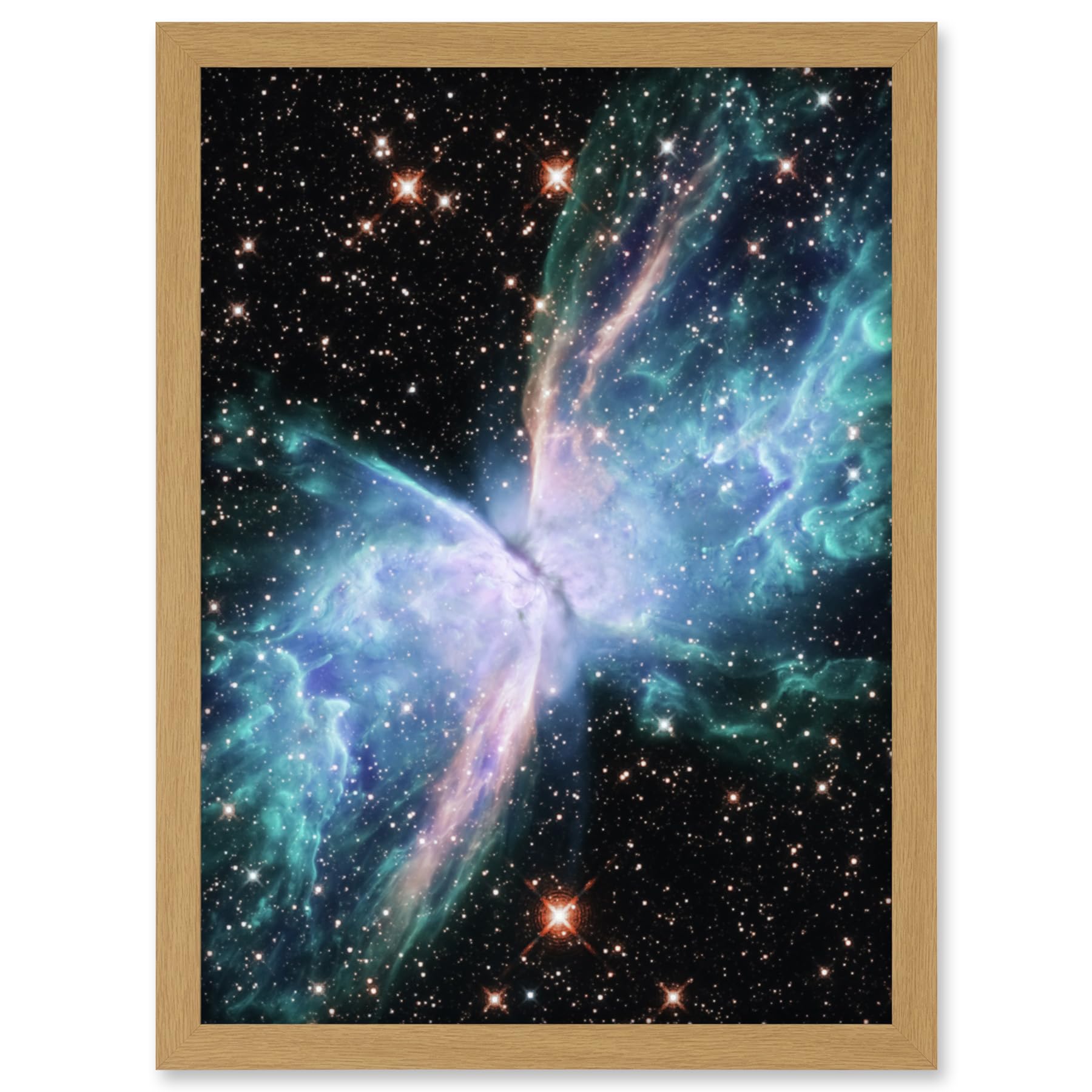 Artery8 Hubble Space Telescope Image NGC 6302 The Butterfly Nebula Luminous Blue Bipolar Planetary Galaxy Wings Of Gas Artwork Framed A3 Wall Art Print