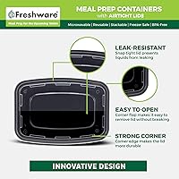 Vista 6 de Freshware Contenedores de preparación de comidas (paquete de 150) recipientes de almacenamiento de alimentos con tapas, caja Bento, sin BPA