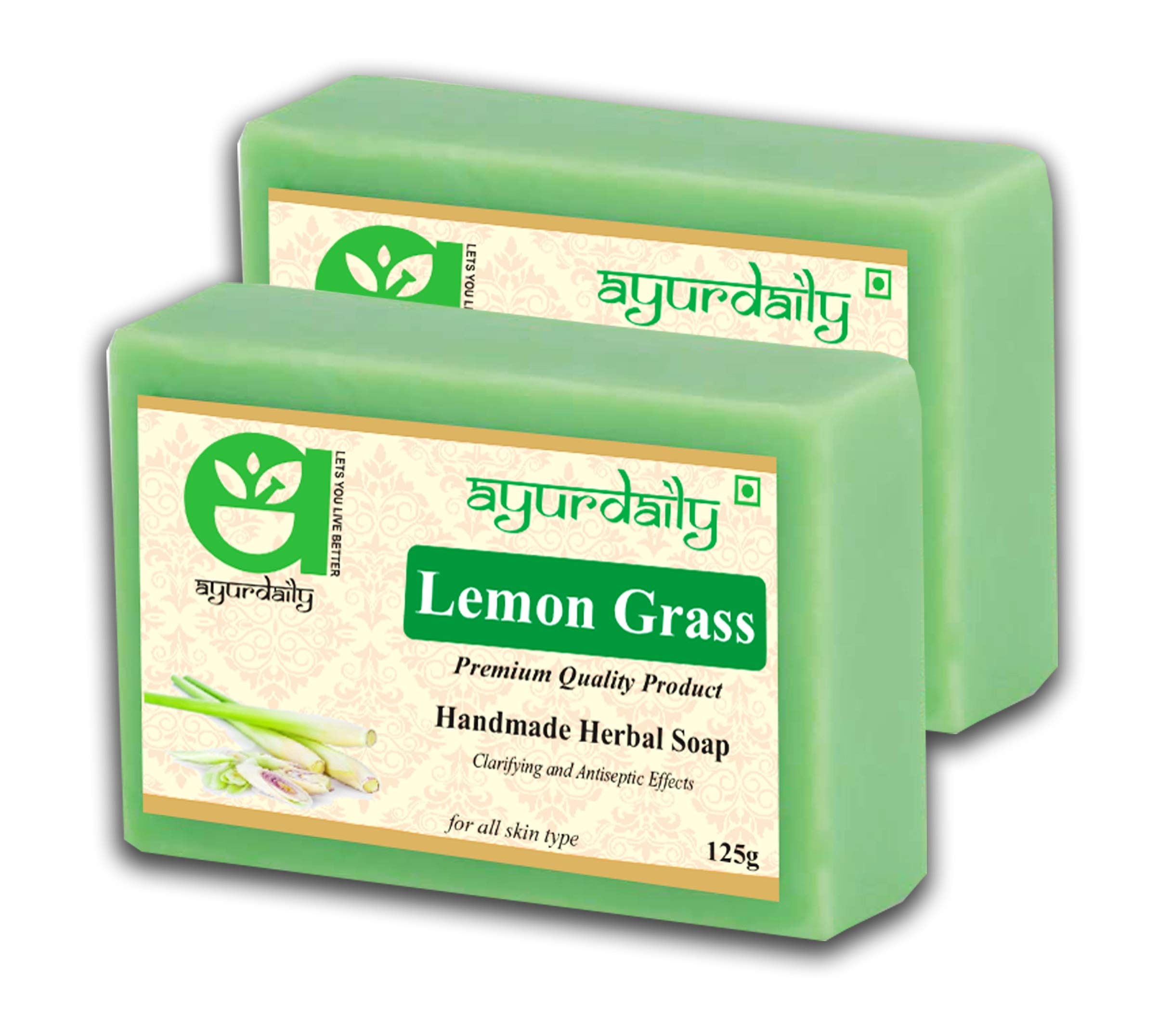 AyurdailyHerbal Lemon grass Soap 125gm (Pack of 2)