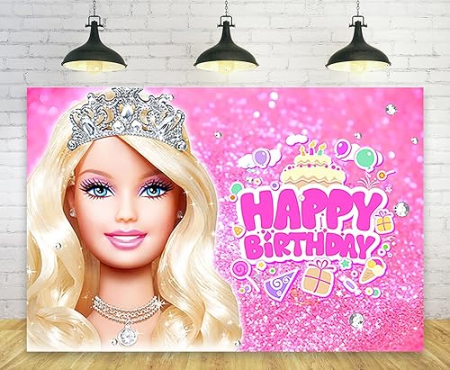 Telón de fondo rosa para fotografía, decoración de fiesta de cumpleaños para niña, pancarta de cumpleaños, suministros de decoración para decoración