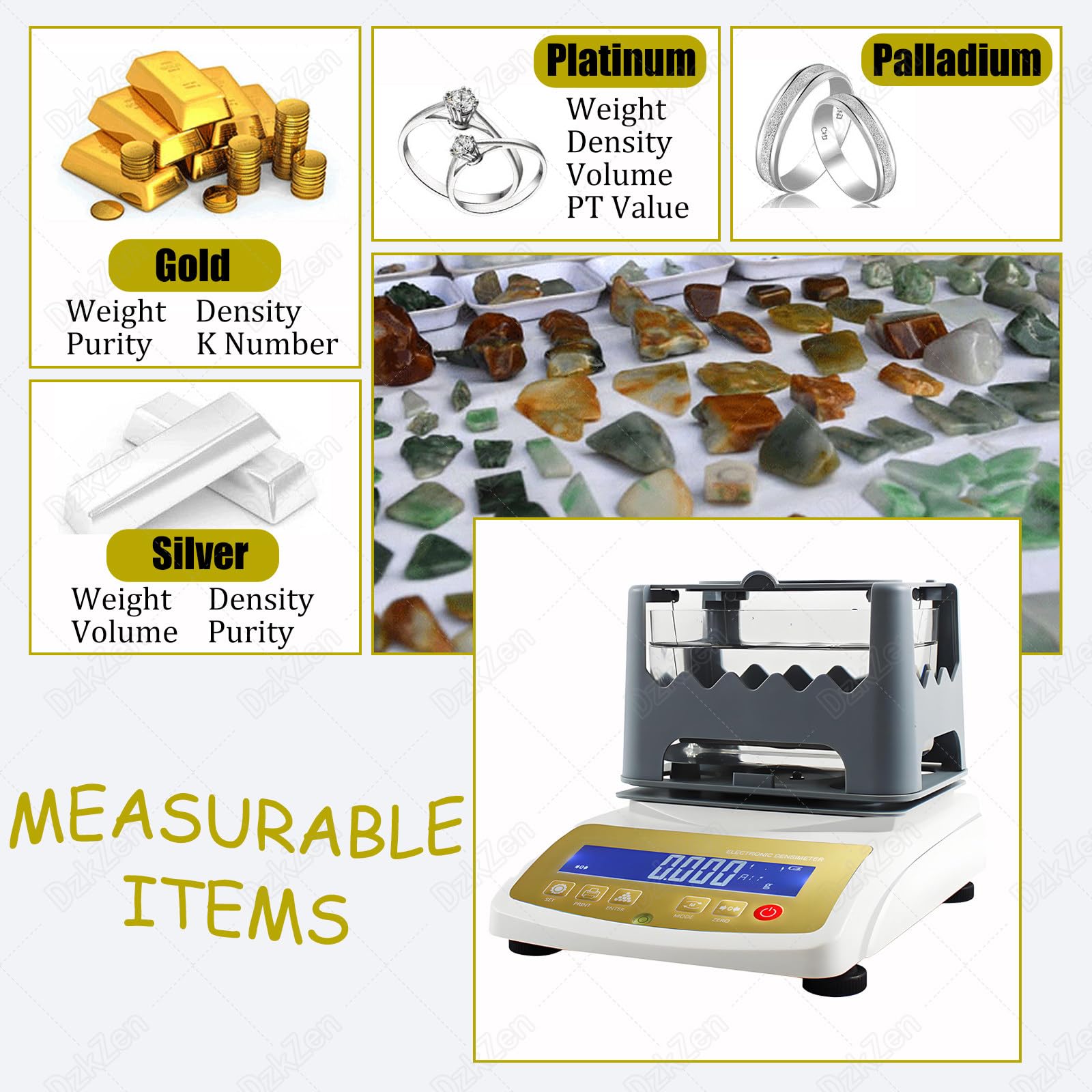 Gold Reinheit Tester Maschine für Schmuck, Präzision 0,01 g Gold Analyzer für Edelmetalle, Laborausrüstung für Goldforschung, Zuverlässiges Goldprüfgerät