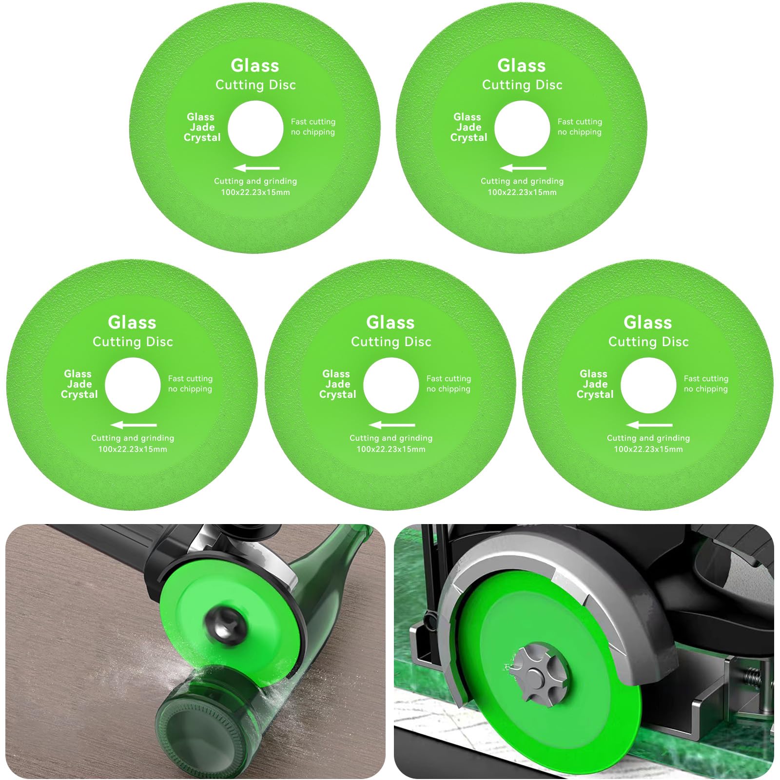 Glass Cutting Disc 4 Inch for Angle Grinder, Ultra-Thin Diamond Saw Blade Wheel for Glass Tile Marble Ceramic Jade